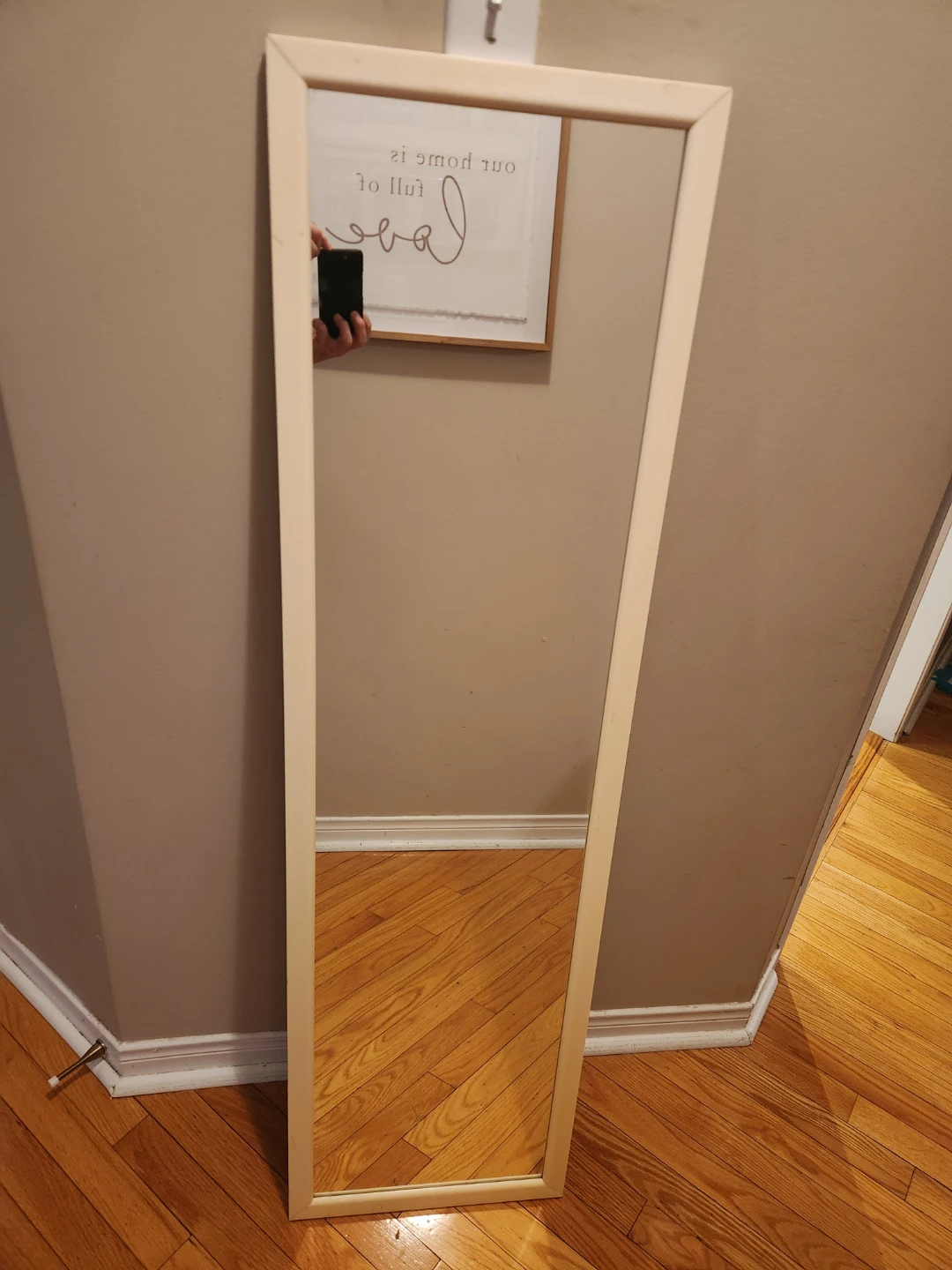 Cream Framed Full Length Mirror