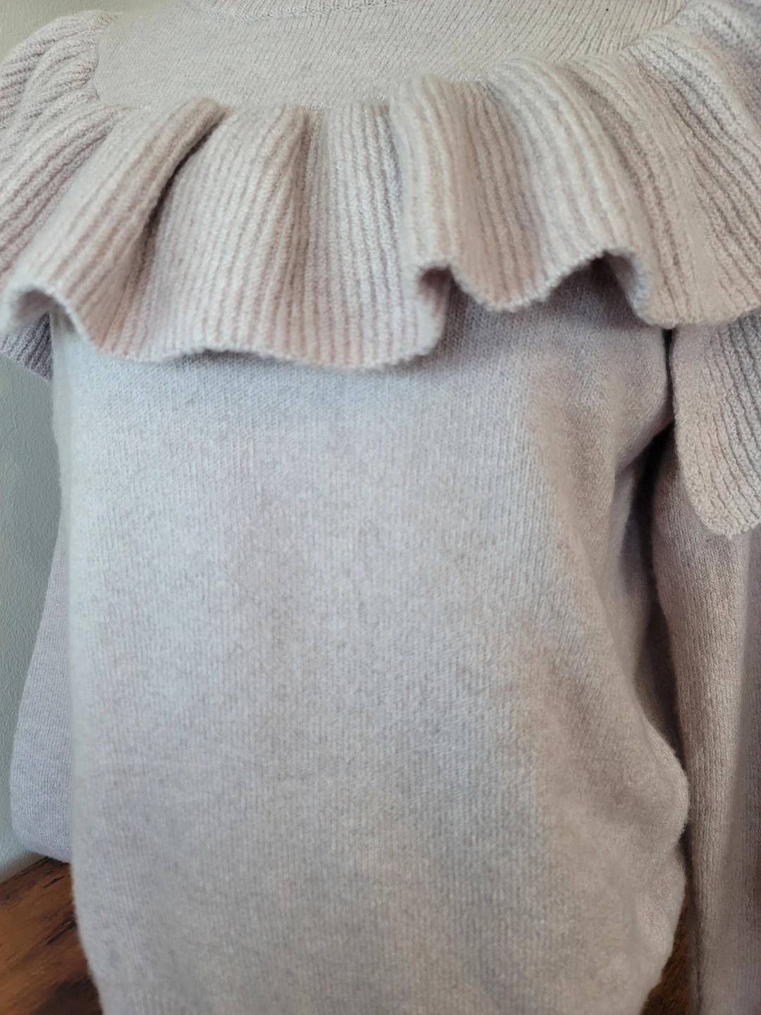 Madewell Ruffle-Yoke Sweater in Coziest Yarn NWT Sz S Wool Blend - photo 5