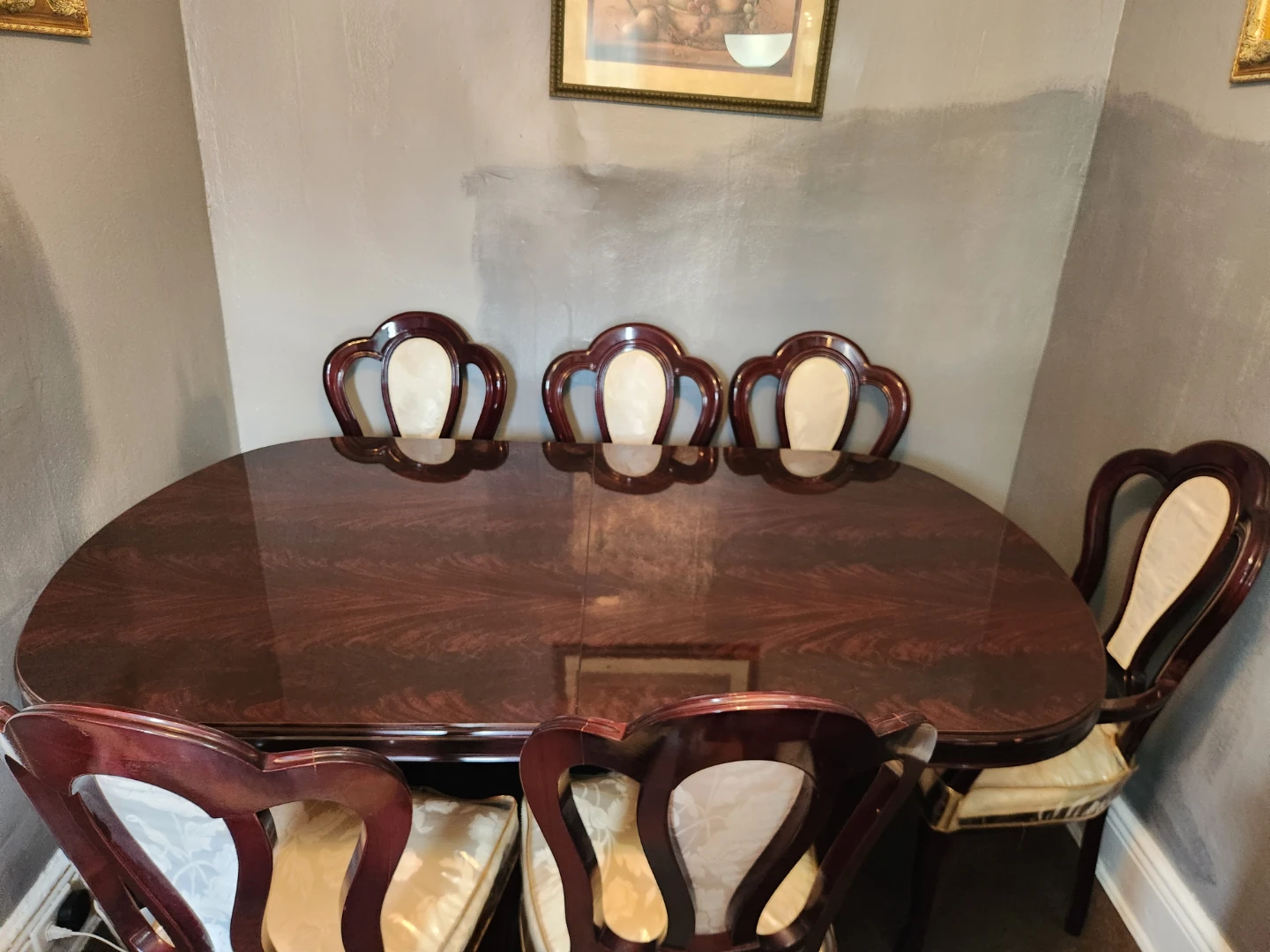 Wooden Dining Table with 6 Chairs
