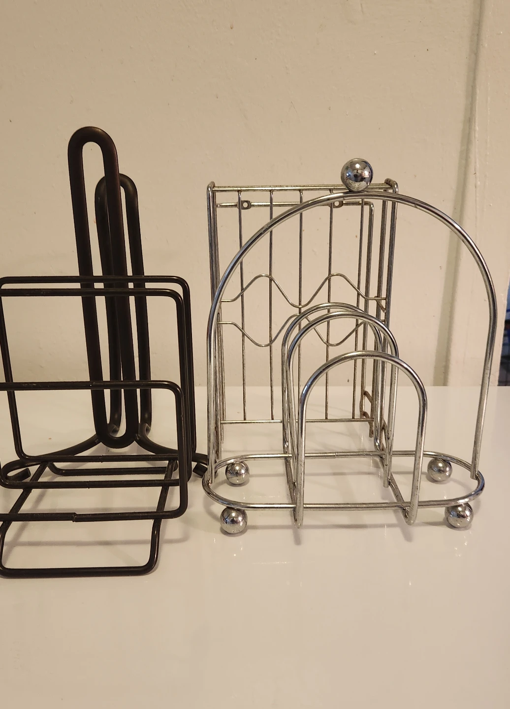 Set of 2 Napkin Holders - Chrome and Black