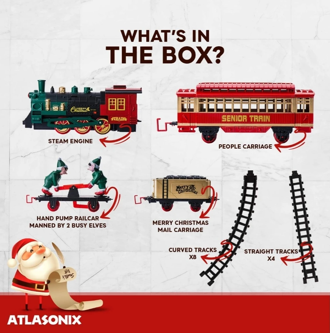 Black & Gold Christmas Tree Train Set – Electric w/ Lights - photo 5