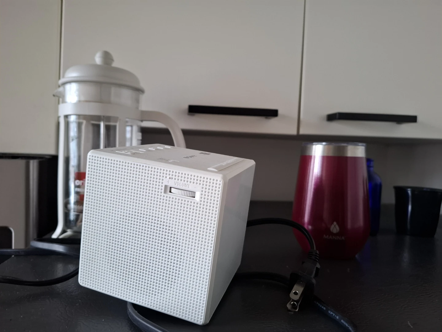 Perfect conditon tumbler, alarm clock and french press