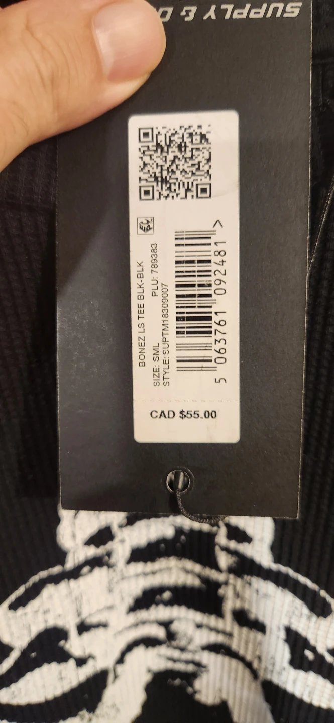 Supply & Demand "Bonez LS Tee" Black Skeleton Graphic - photo 3