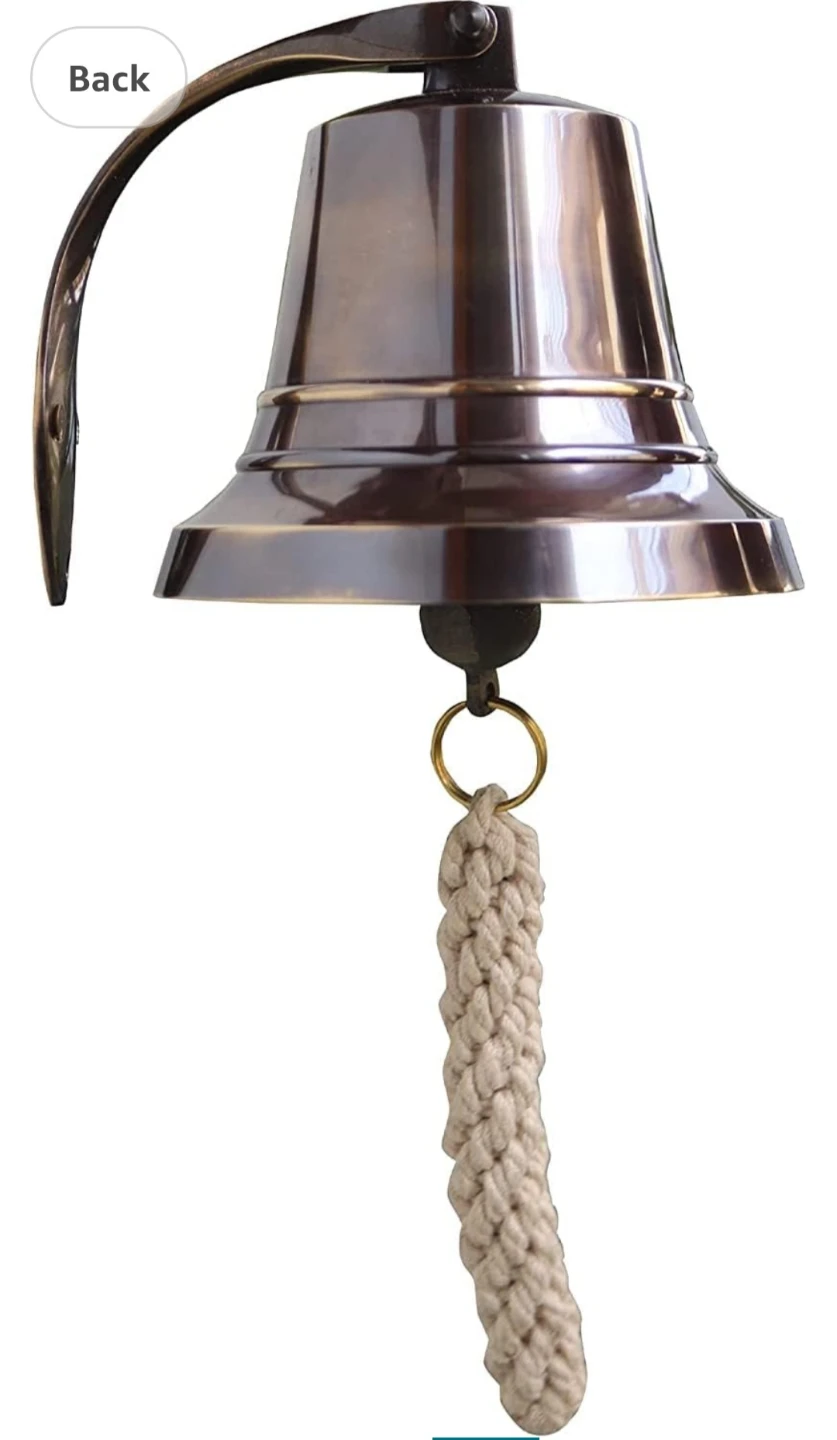 Brass Ship's Bell with Rope Pull - photo 5