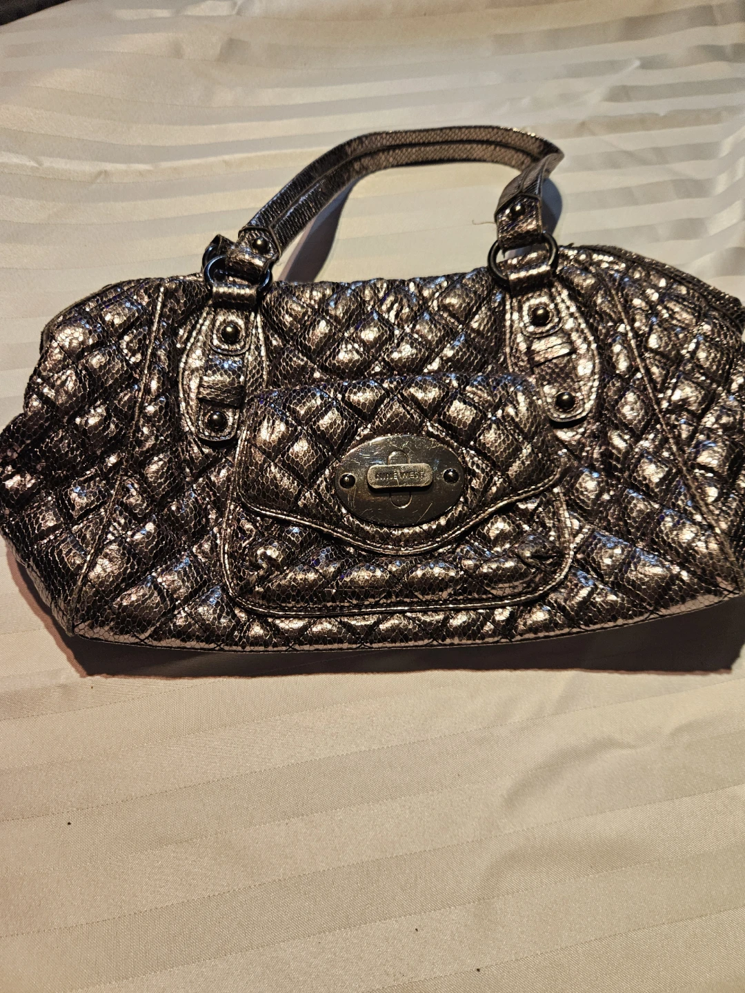 Nine West Quilted Metallic Handbag