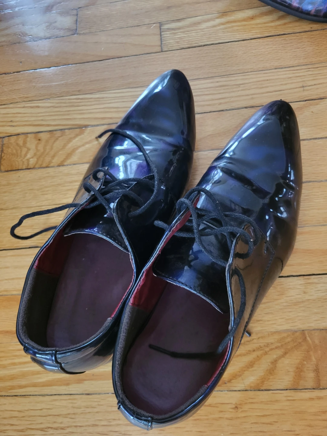 JUNHONG PRESTIGE Men's Dress Shoes Size 8.5 Black Patent