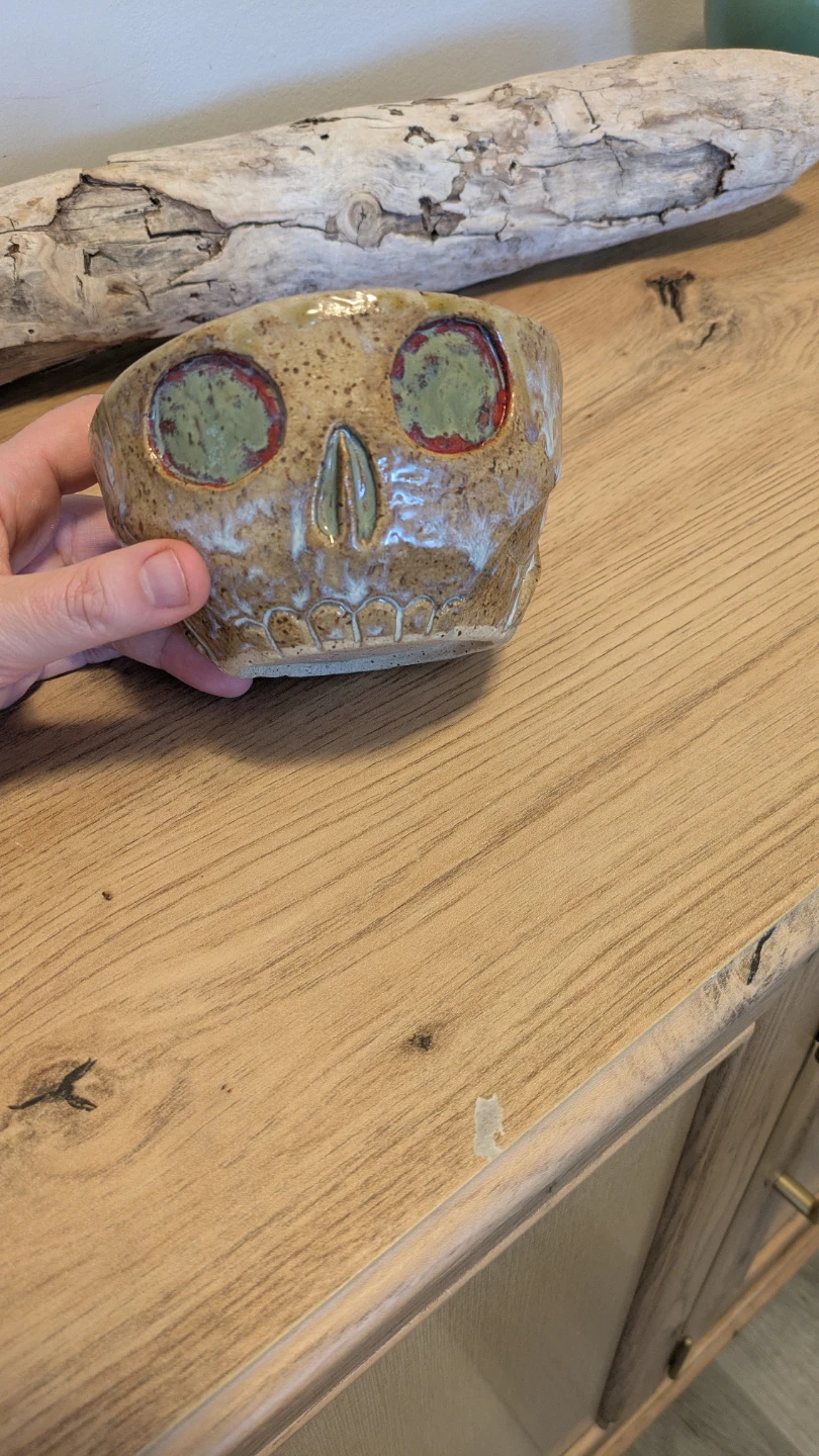 Handmade Ceramic Skull Bowl - photo 2