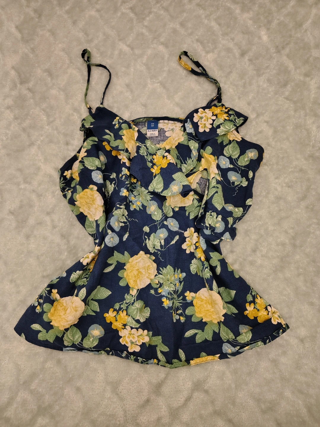 Navy Floral Print Cami Top