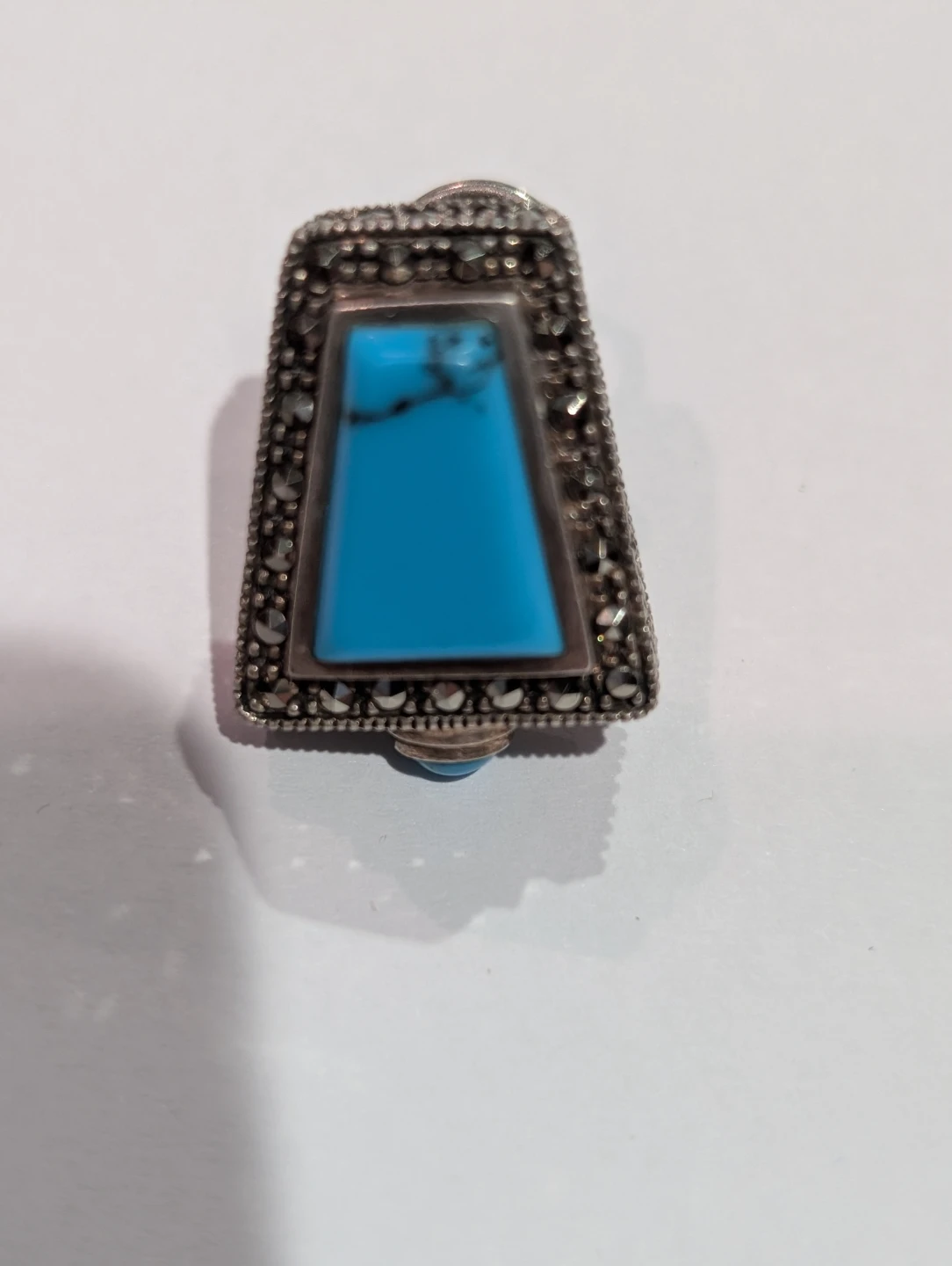 Vintage Turquoise and Marcasite Sterling Silver Earrings