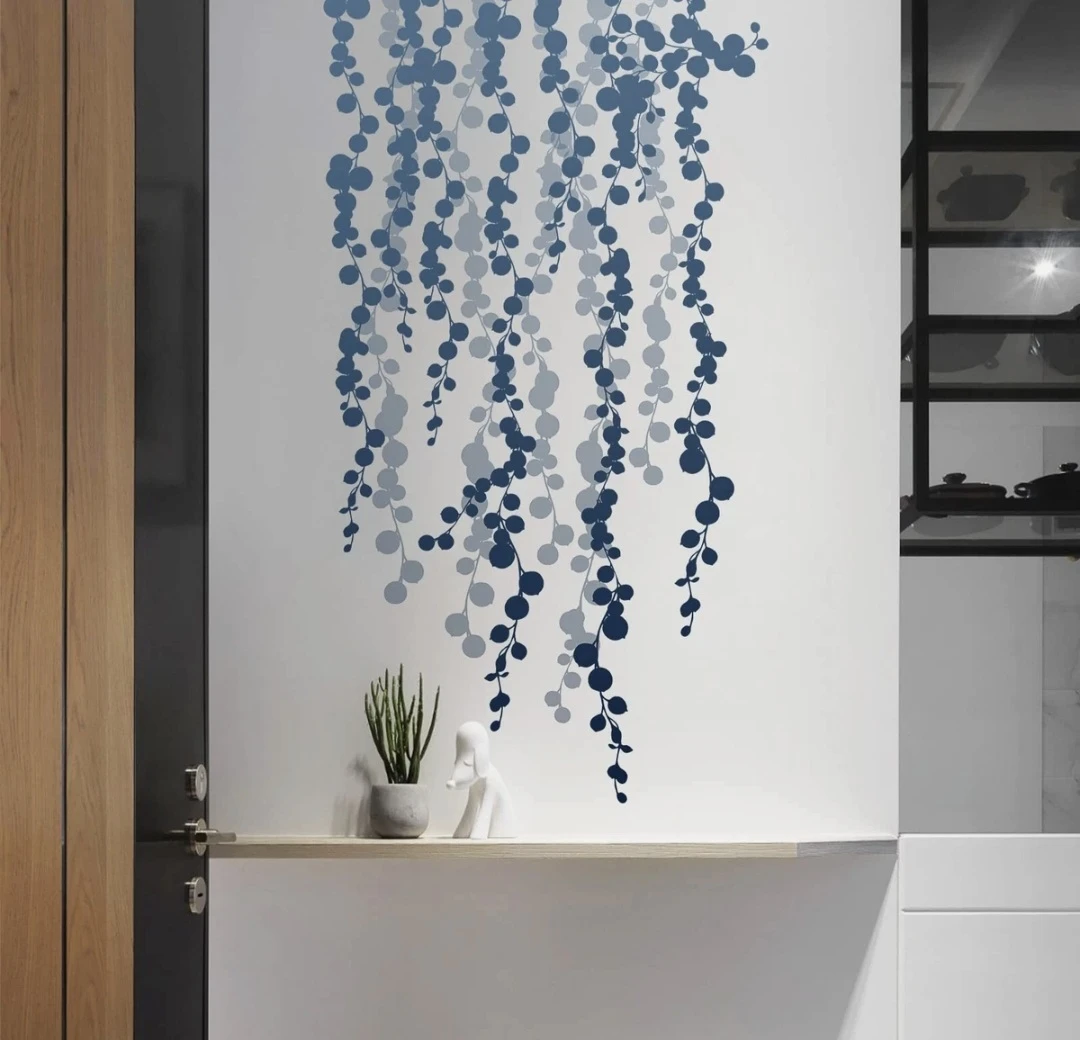 3 Sets Light Gray Blue String of Pearls Peel & Stick Wall Decal - photo 3
