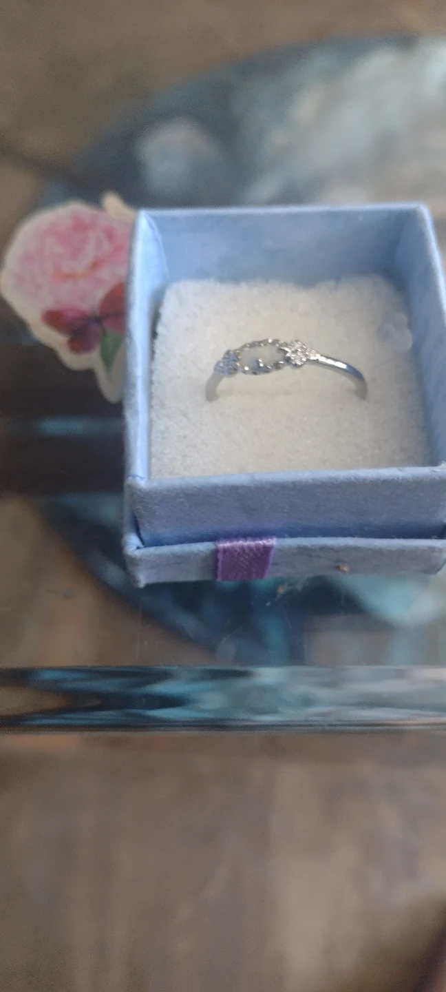 Sterling Silver Ring with Clear Stones