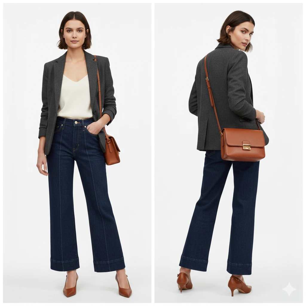 J. Crew High-Rise Wide-Leg Trouser Jeans Size 26 - photo 5