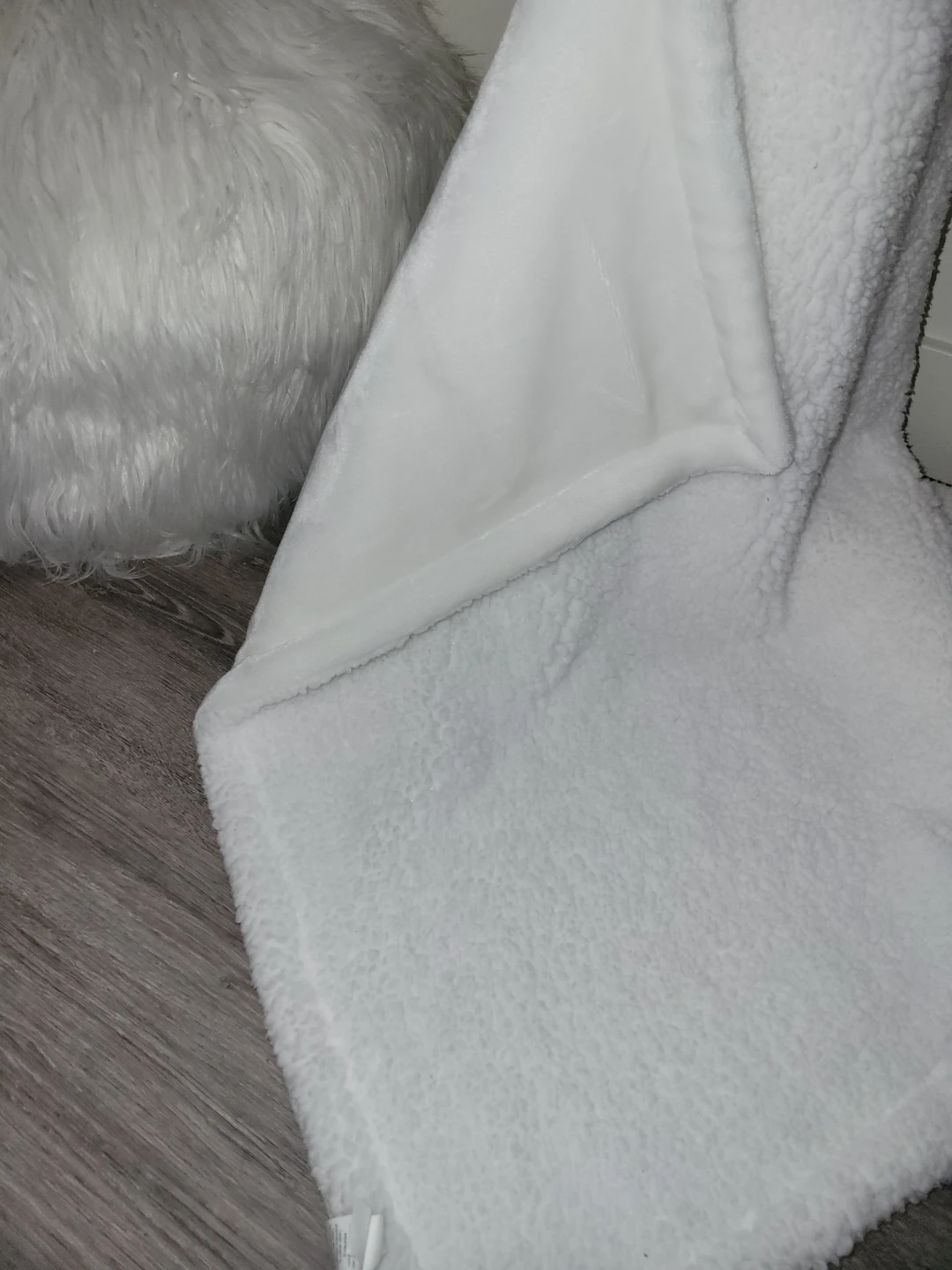 White Sherpa Lined Hooded Baby Blanket - photo 5