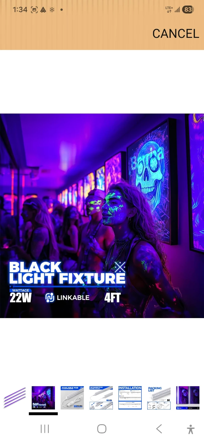 4ft Linkable Black Light Fixture - photo 2