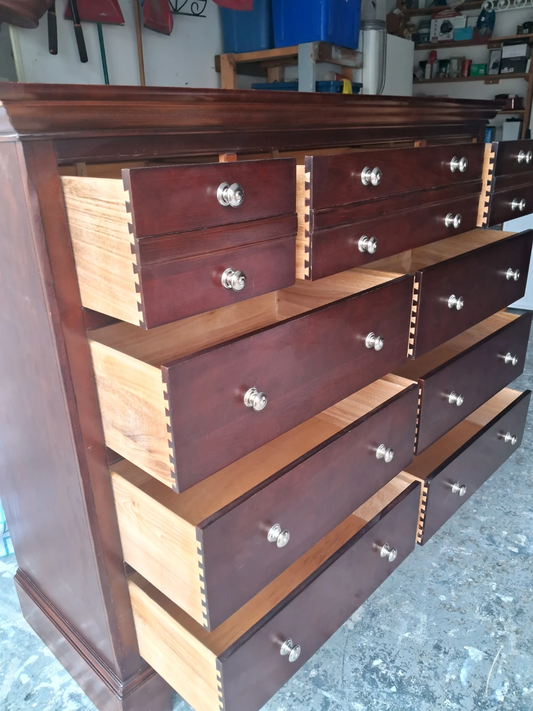 Dark Brown Dresser with 13 Drawers