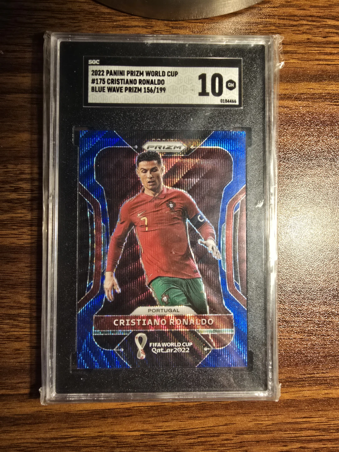 2022 Panini Prizm World Cup Cristiano Ronaldo #175 Blue Wave
