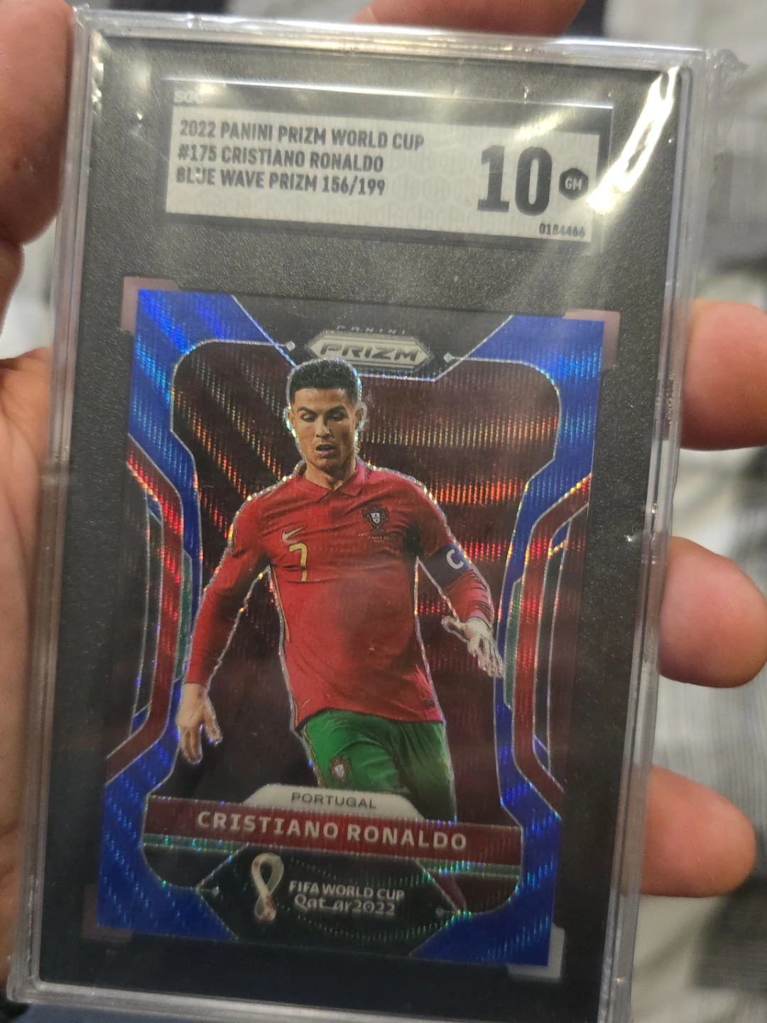 2022 Panini Prizm World Cup Cristiano Ronaldo #175 Blue Wave - photo 2
