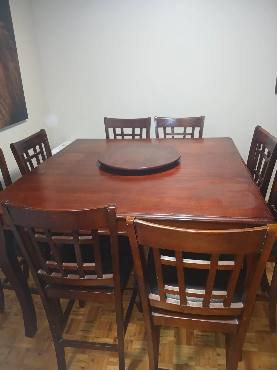 Wood Dining Table with 8 Chairs