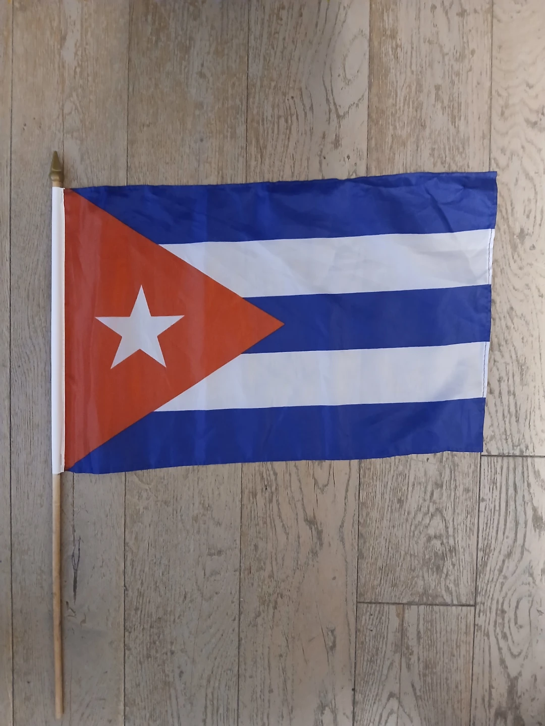 Cuban Flag with Stick