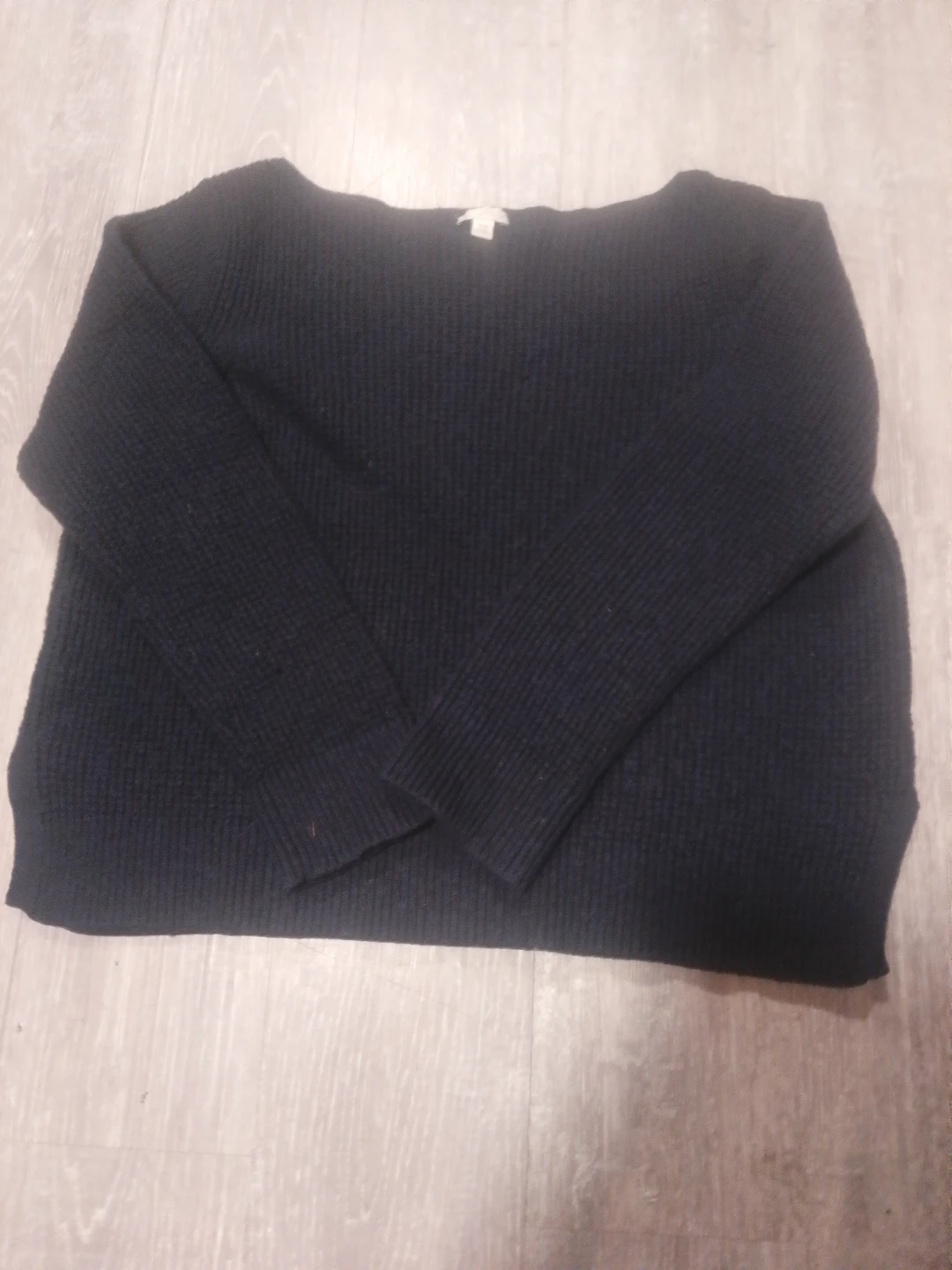 J. Crew Black Waffle Knit Sweater