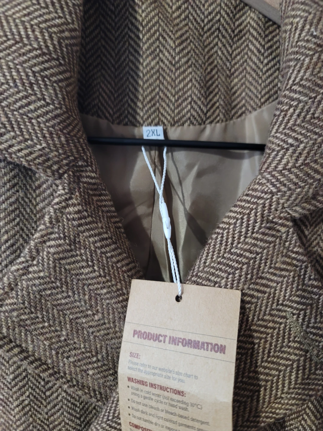 Herringbone Jacket Cotton-Linen Quiet Luxury Sz 2XL New Minimal - photo 2