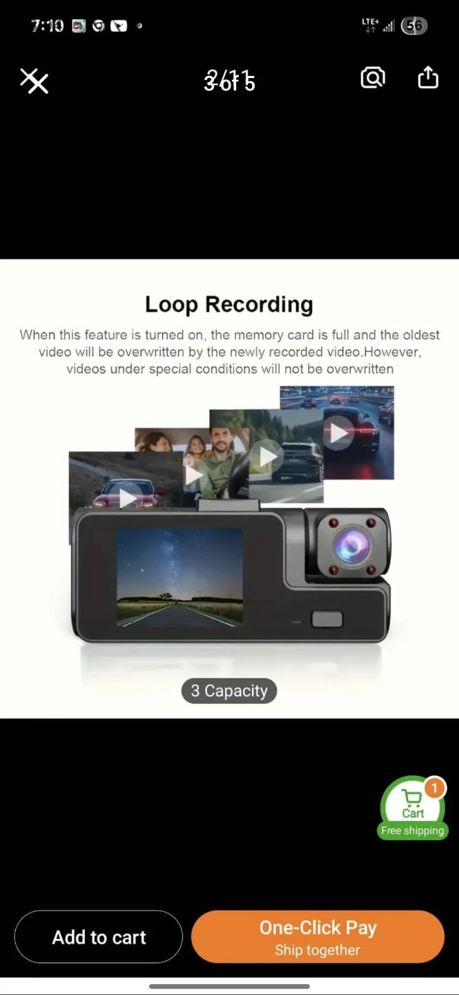 2 view dash cam, Rotating In-car Lens Dash Cam - photo 2