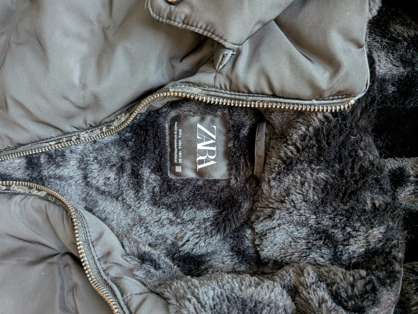 ZARA Puffer Jacket with Fur Hood - photo 2
