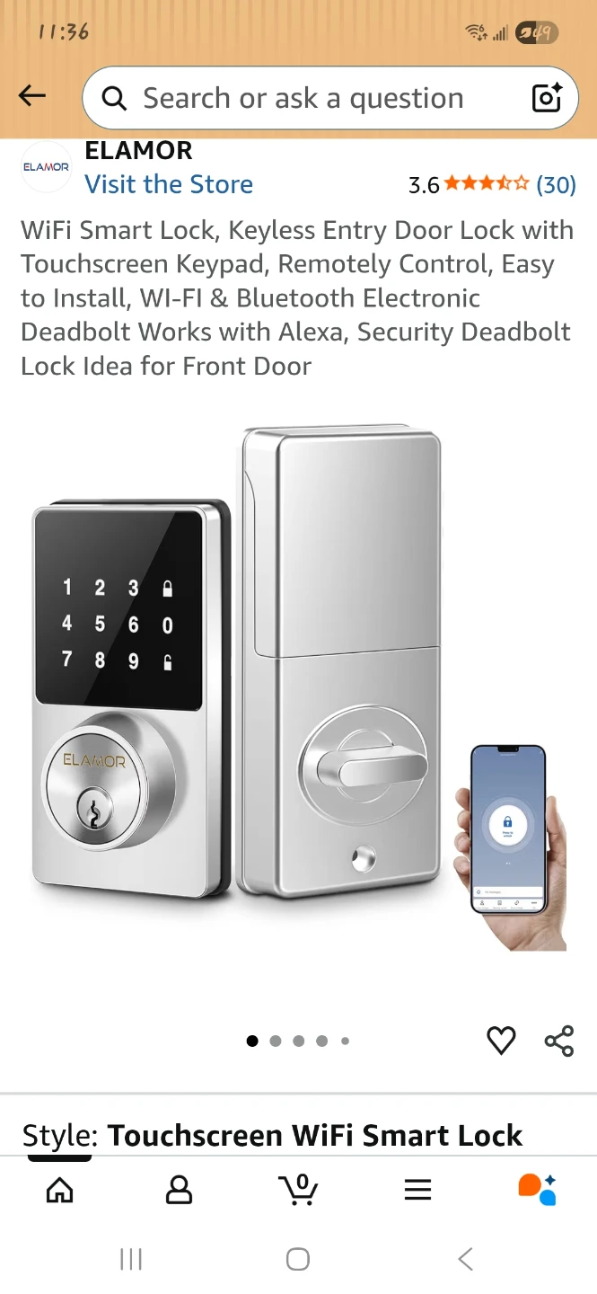 ELAMOR WiFi Smart Door Lock