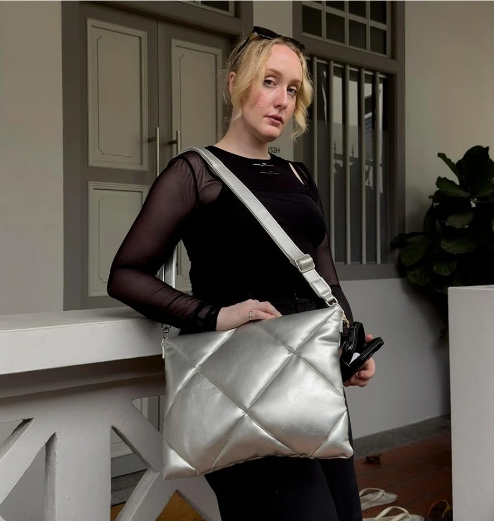 14 & 16 Inch Laptop Sleeve Silver, Puffy cotton