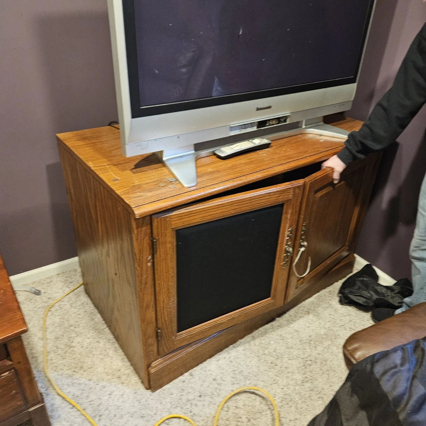 Wooden Media Console Cabinet
