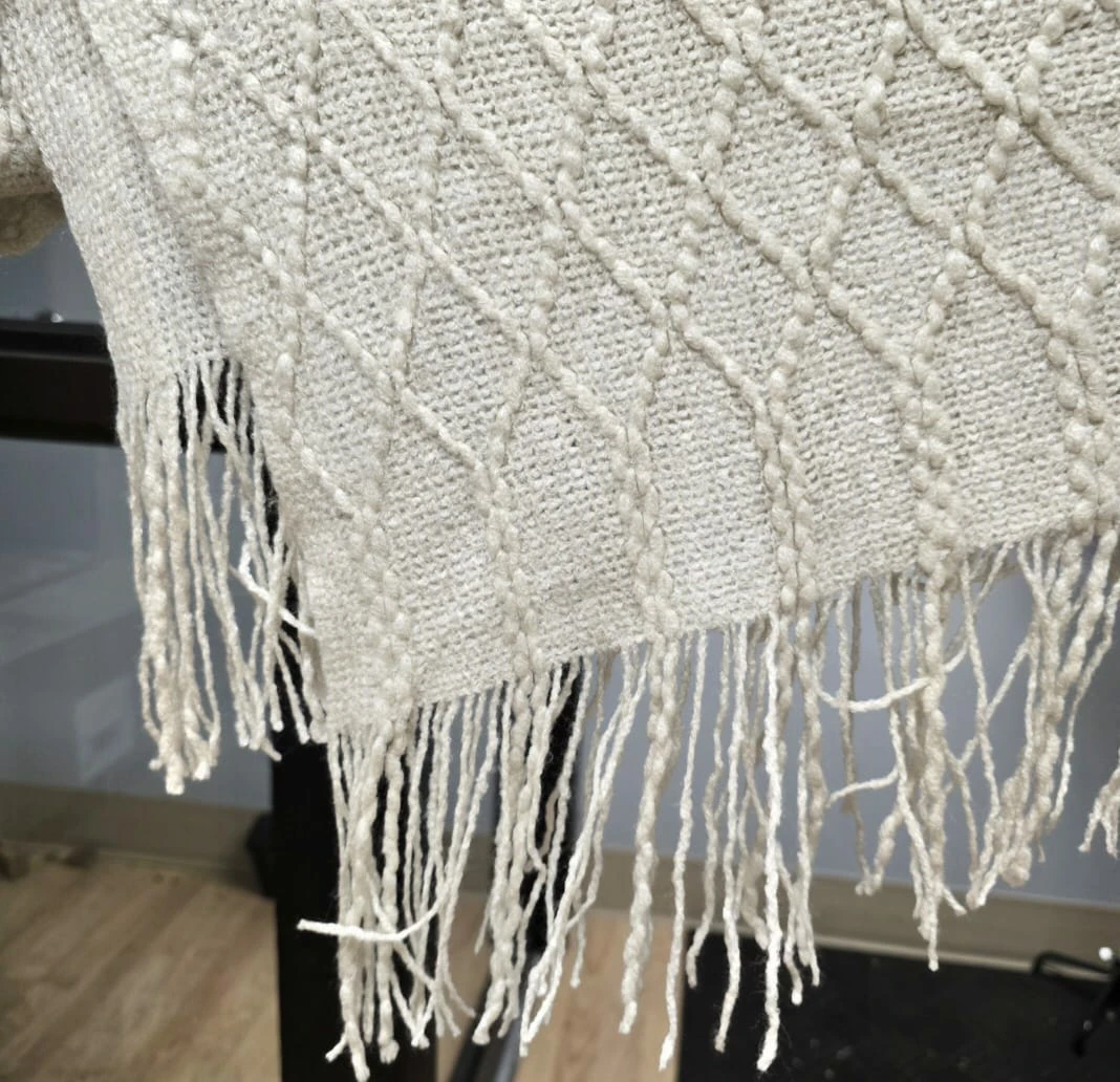 🧶 60x80 inches Knitted Throw Blanket with Fringe - photo 5