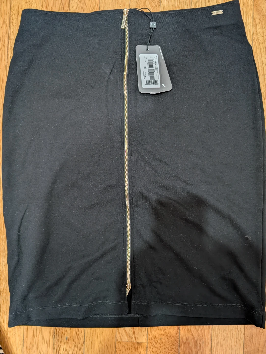 Armani Exchange Black Pencil Skirt with Zip Front - Size L