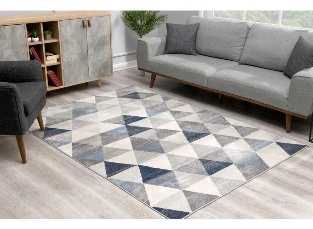 Modern blue geometric rug - photo 4