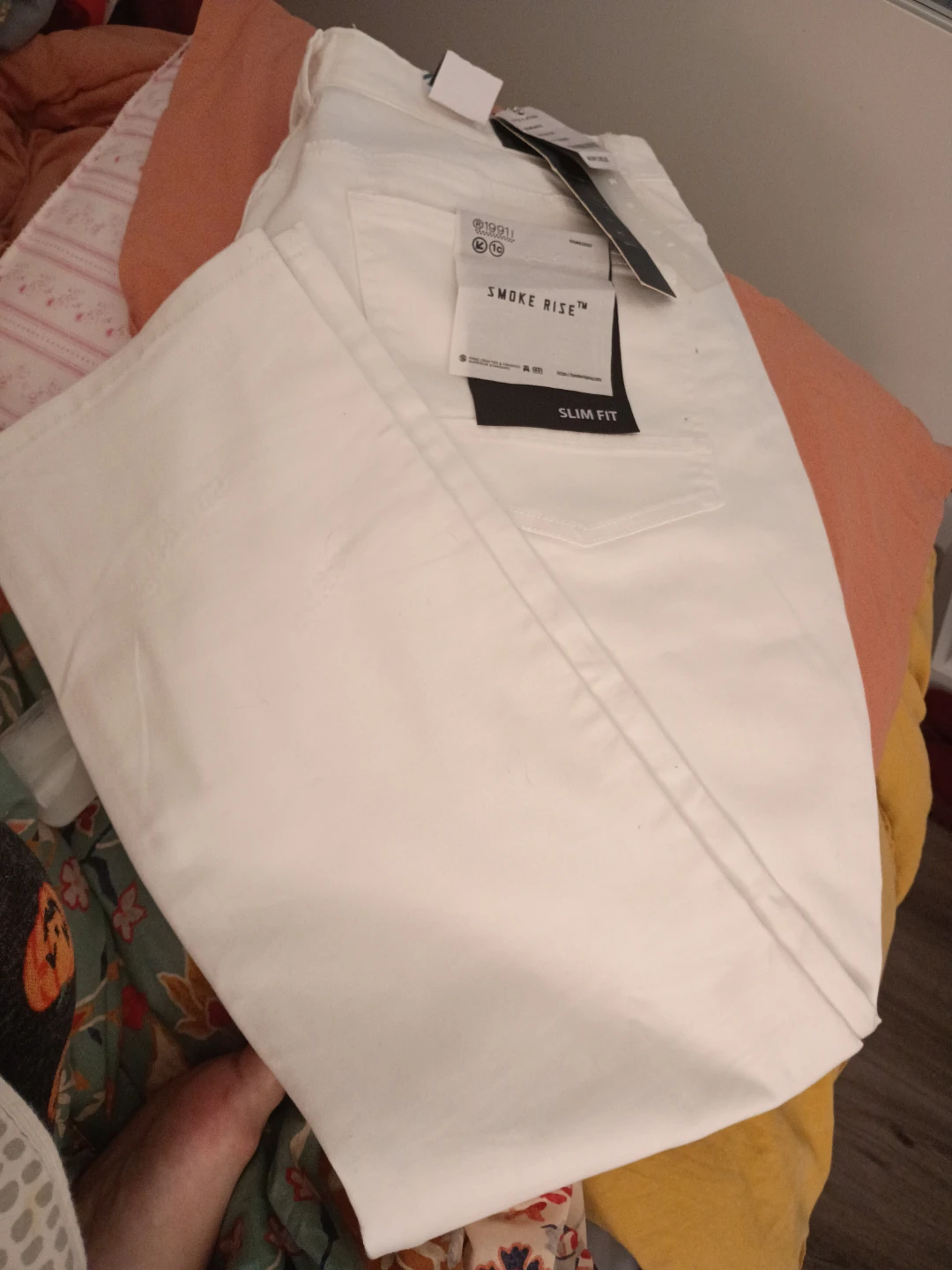SMOKE RISE Slim Fit Pants White Size 42/32