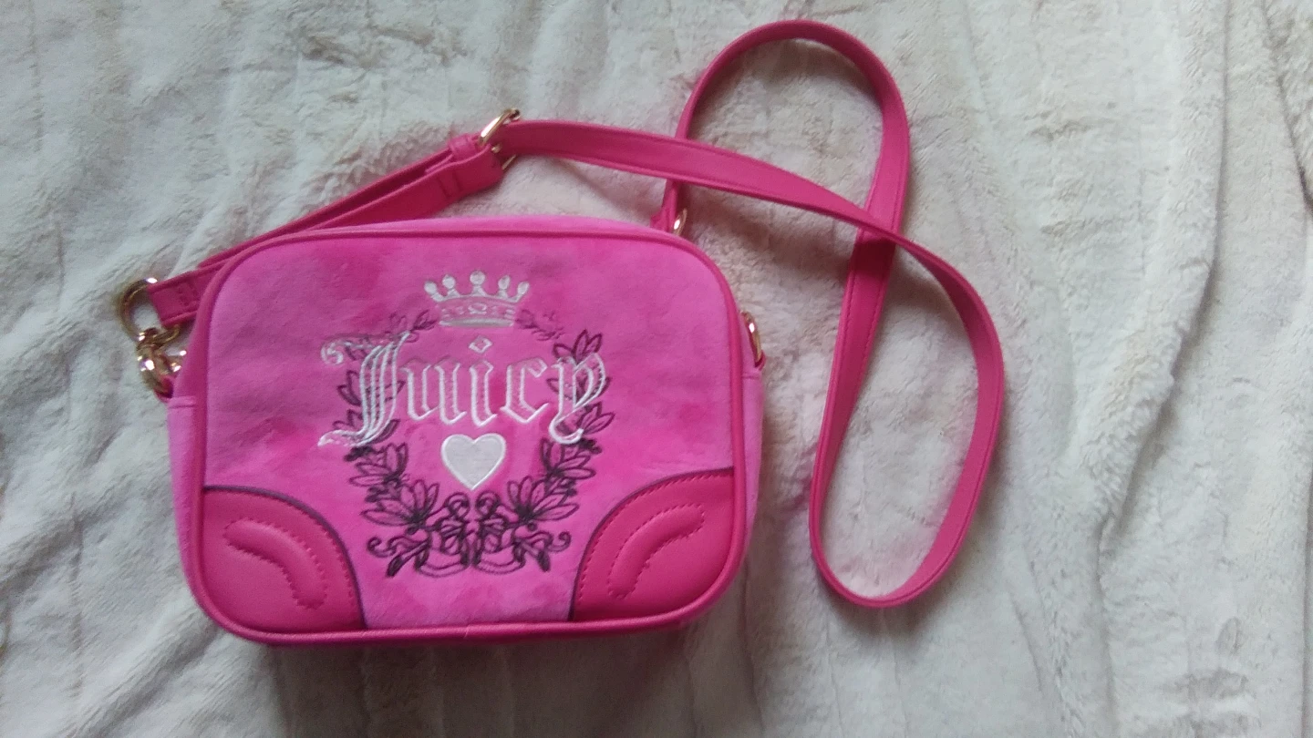 Juicy Couture Hot Pink Velour Crossbody Bag