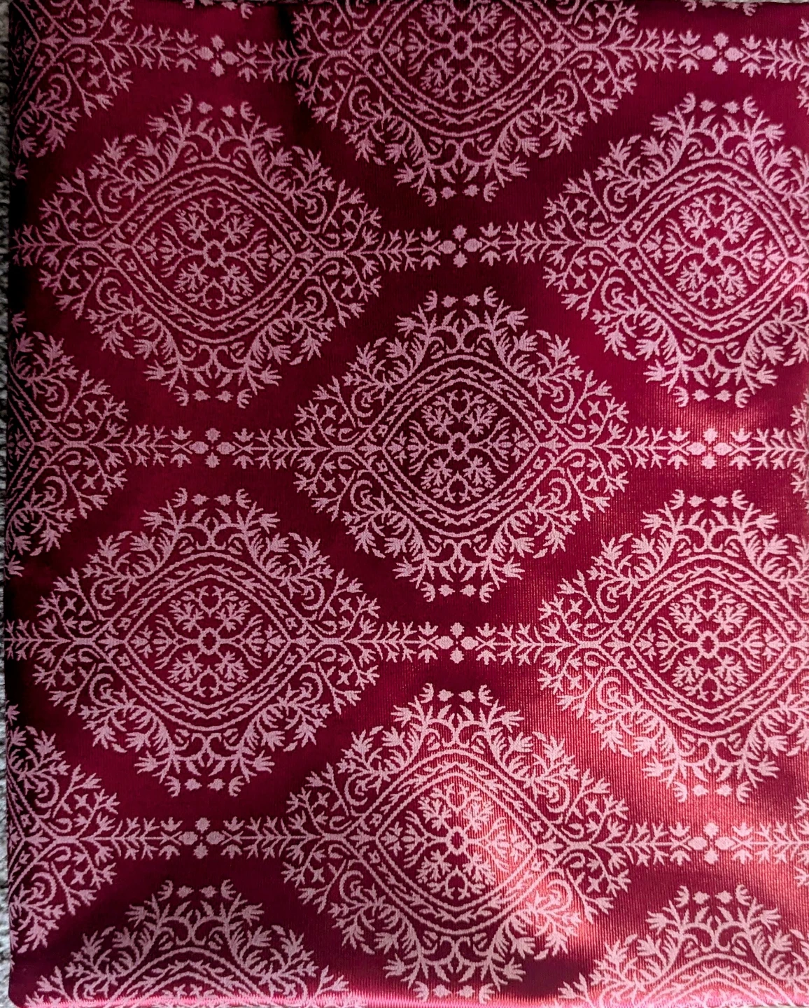 Deep Red Jacquard Curtains with Grommets - photo 2