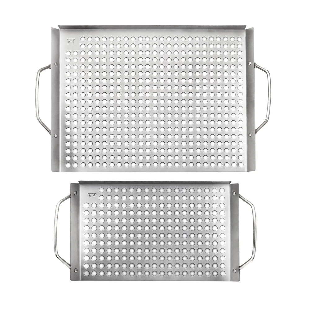 New Outset Grill Tray, Stainless Steel, Set of 2, 11" x 17" and - photo 2