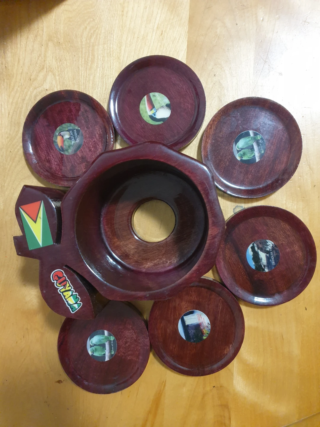 Wooden Coaster Set with Holder
