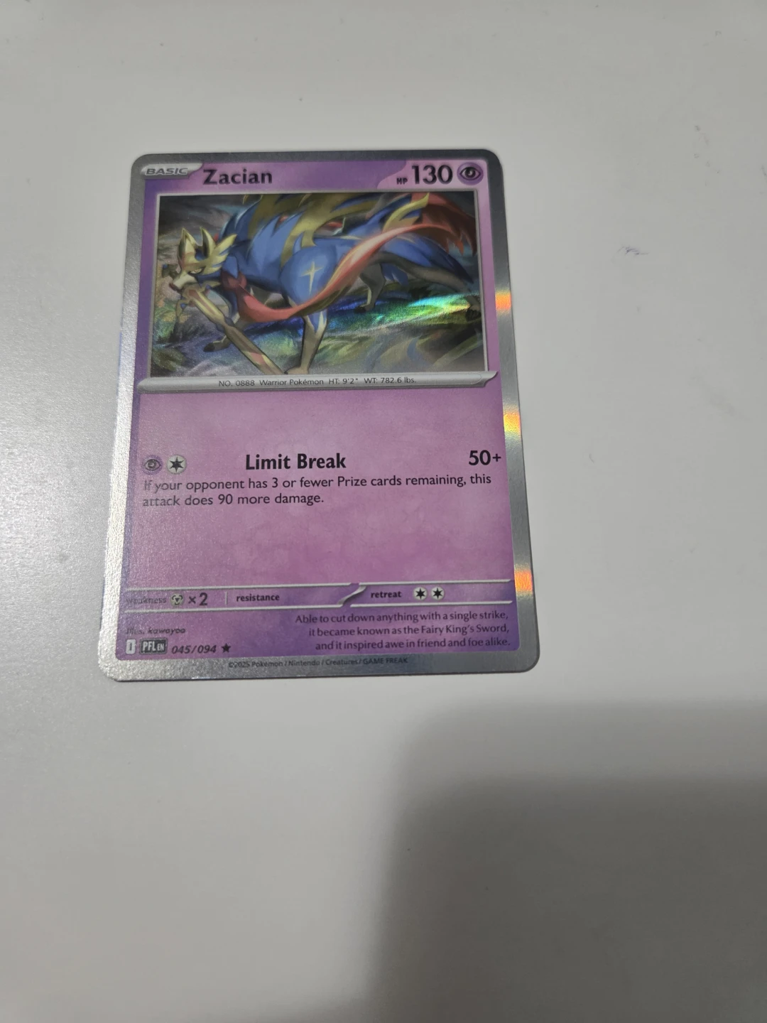 Pokemon TCG Zacian "Limit Break" Card 045/094