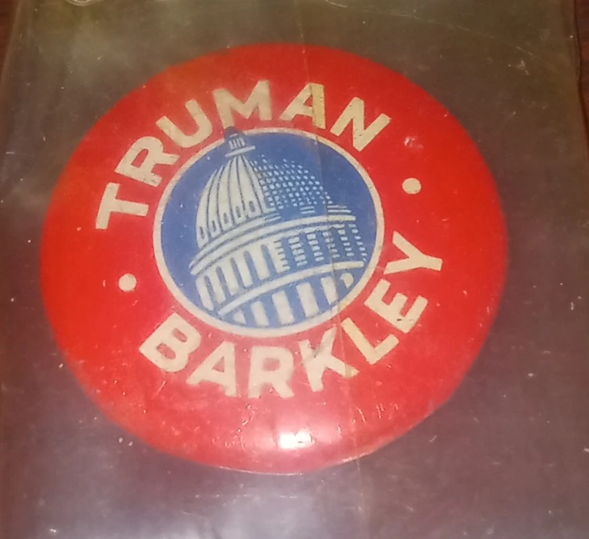 Original Truman Barkley Political Campaign Pin