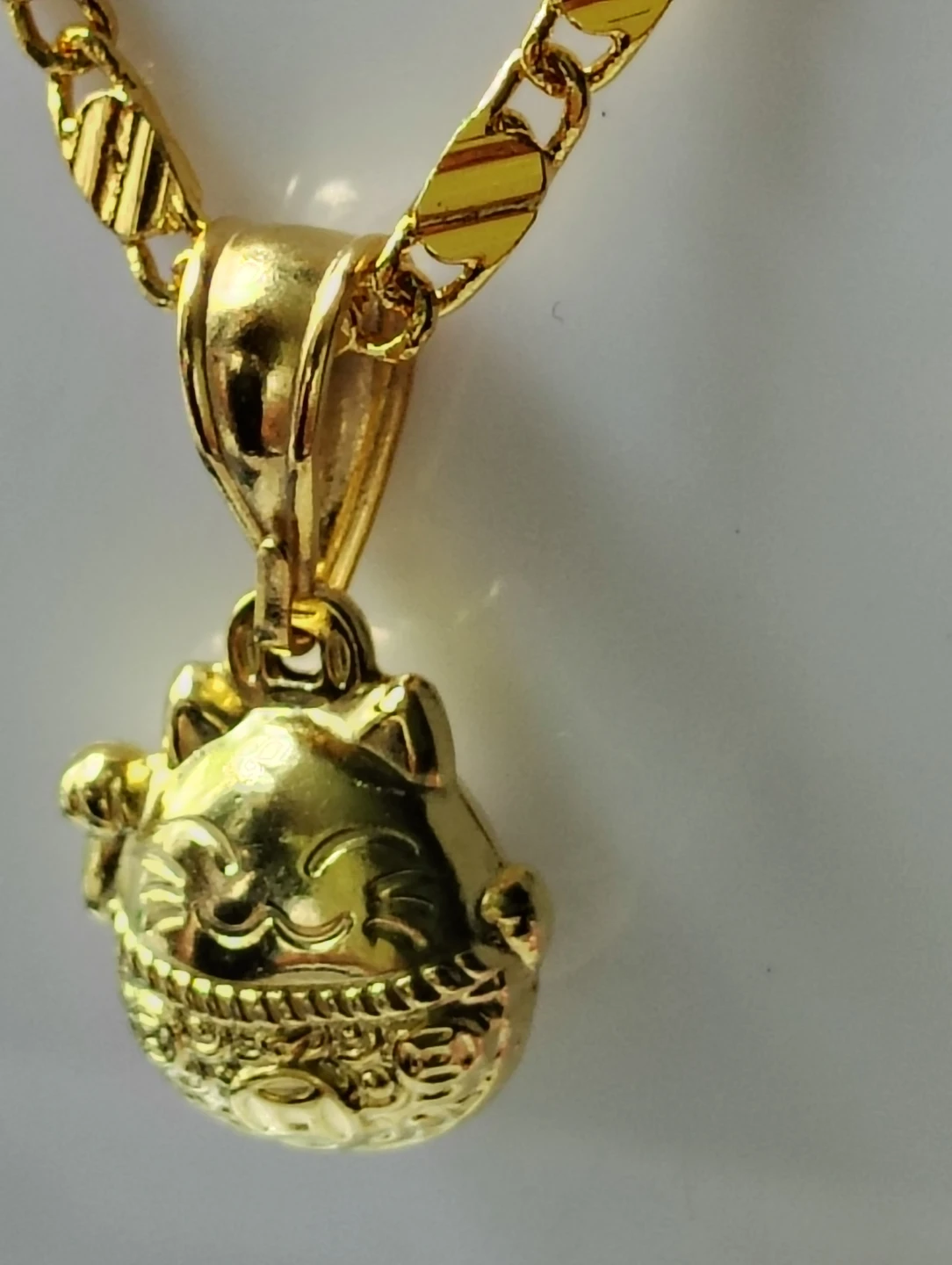 Gold Tone Cat Charm Necklace - photo 2
