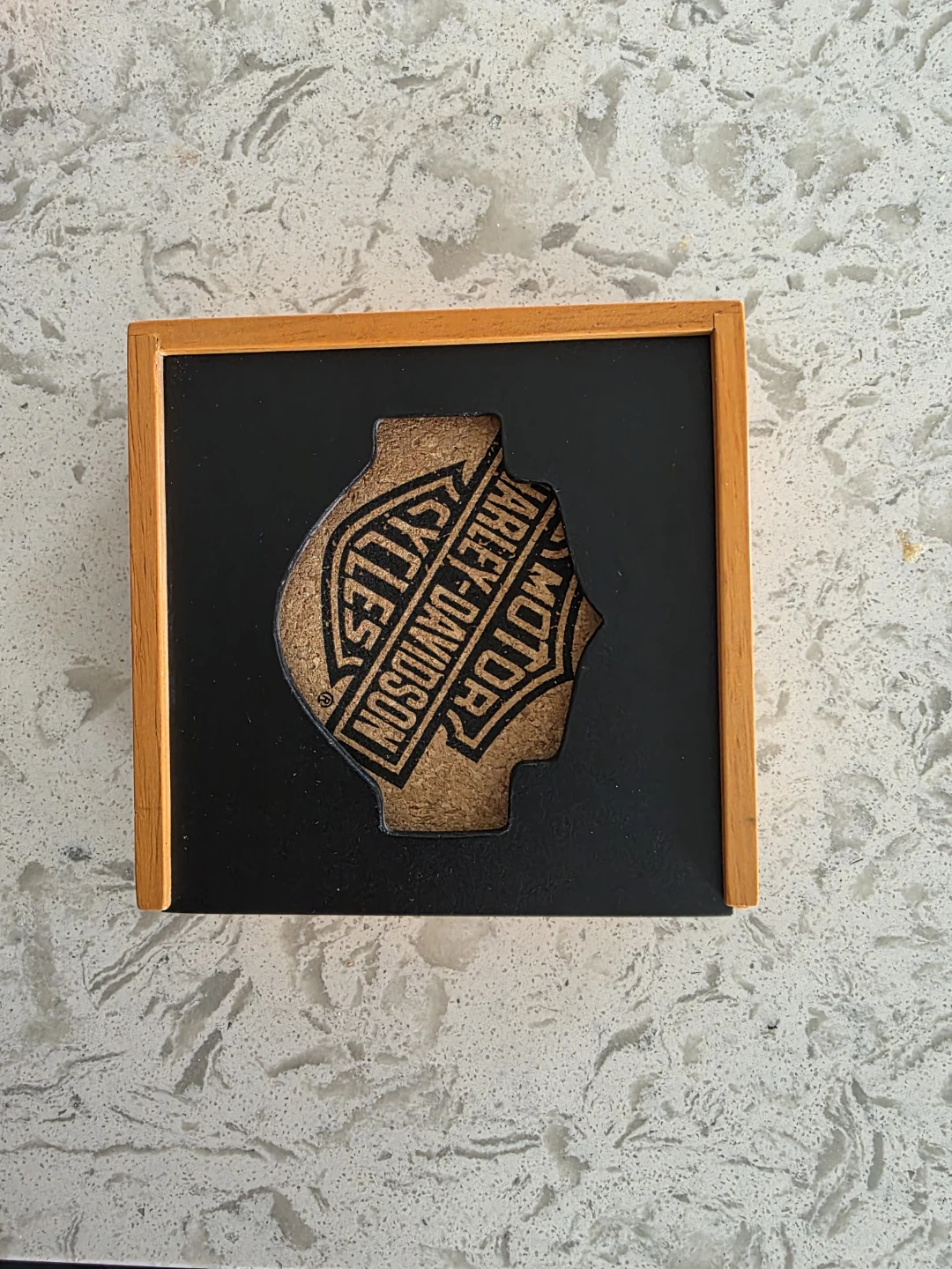 Harley-Davidson Cork Coasters with Holder