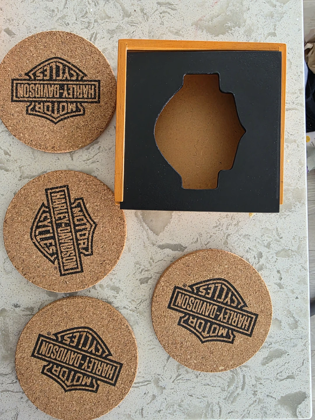 Harley-Davidson Cork Coasters with Holder - photo 2