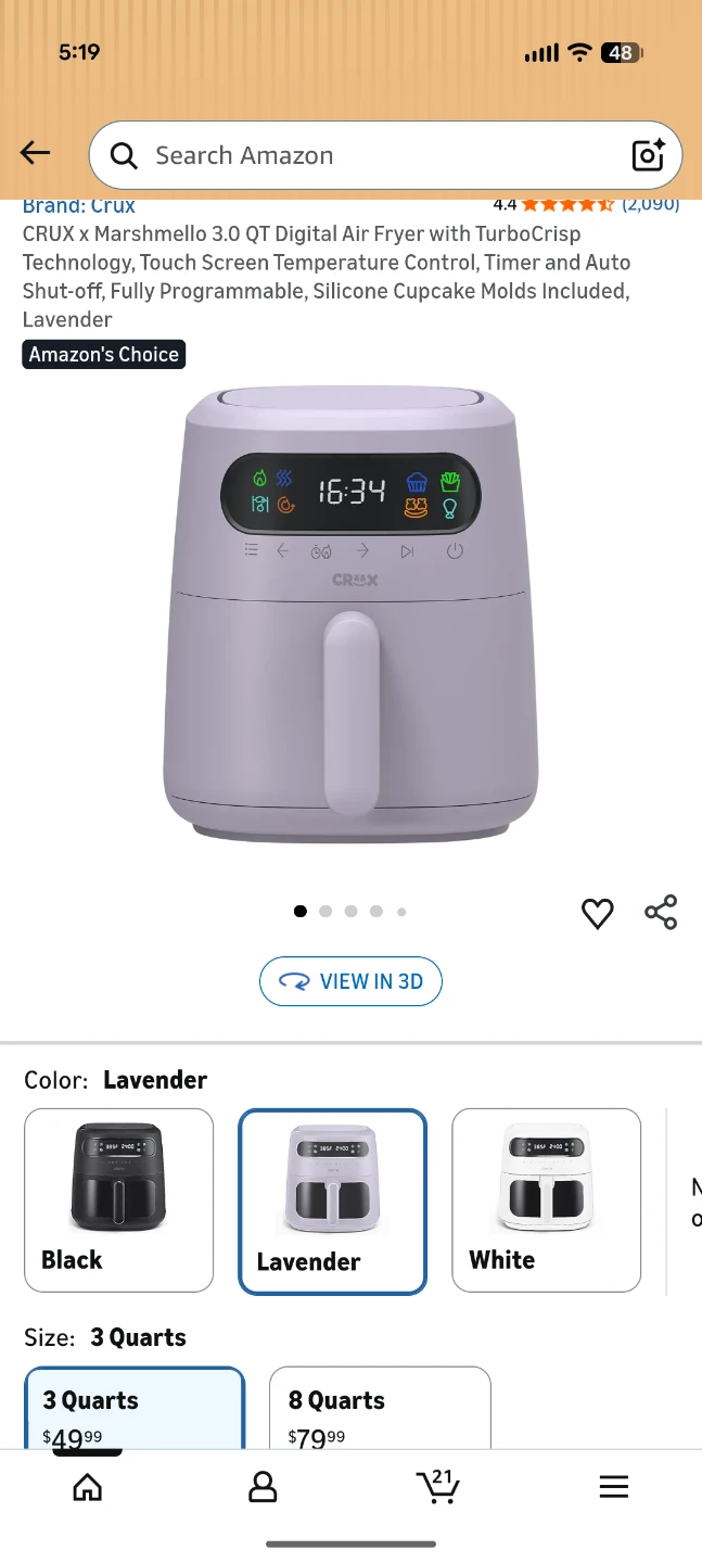 CRUX x Marshmello 3.0 QT Digital Air Fryer - Lavender - photo 5