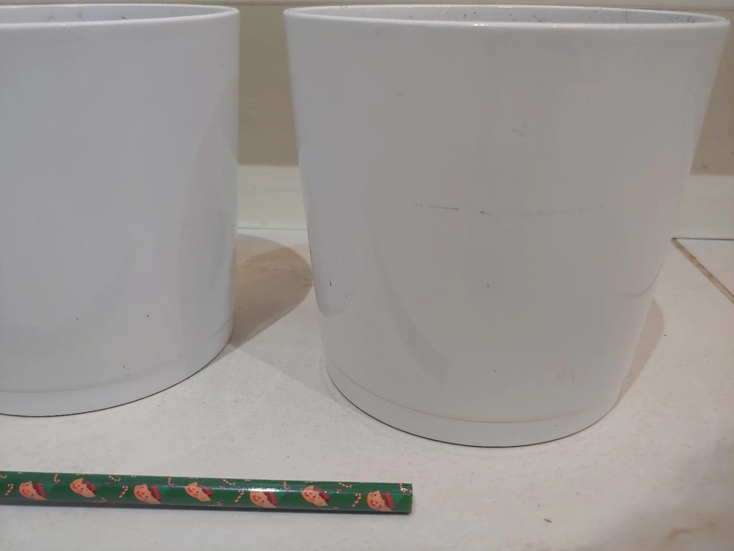 Set of 2 White Alaska Weiss Plant Pots 🥕 - photo 3