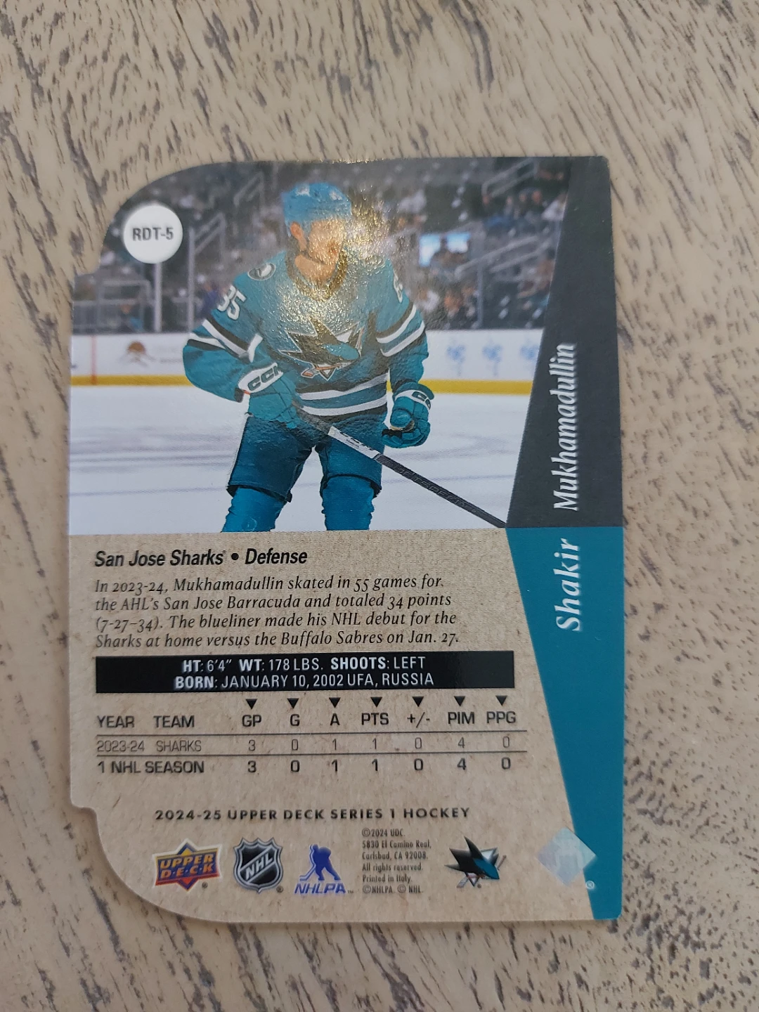2024 Upper Deck Series 1 Hockey Card - Shakir Mukhamadullin - photo 2