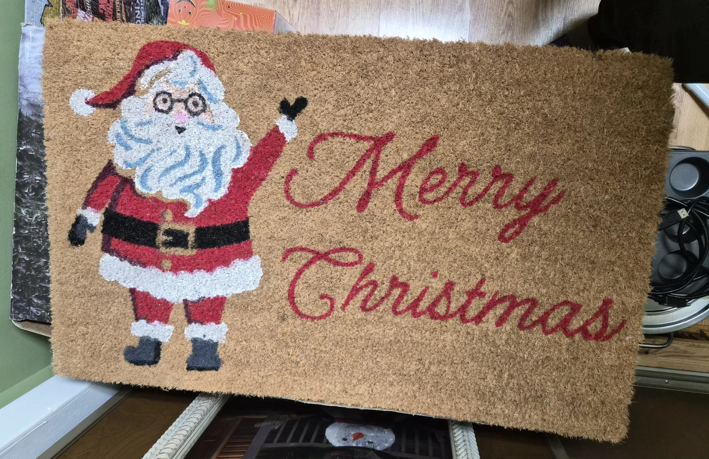 Merry Christmas Doormat with Santa