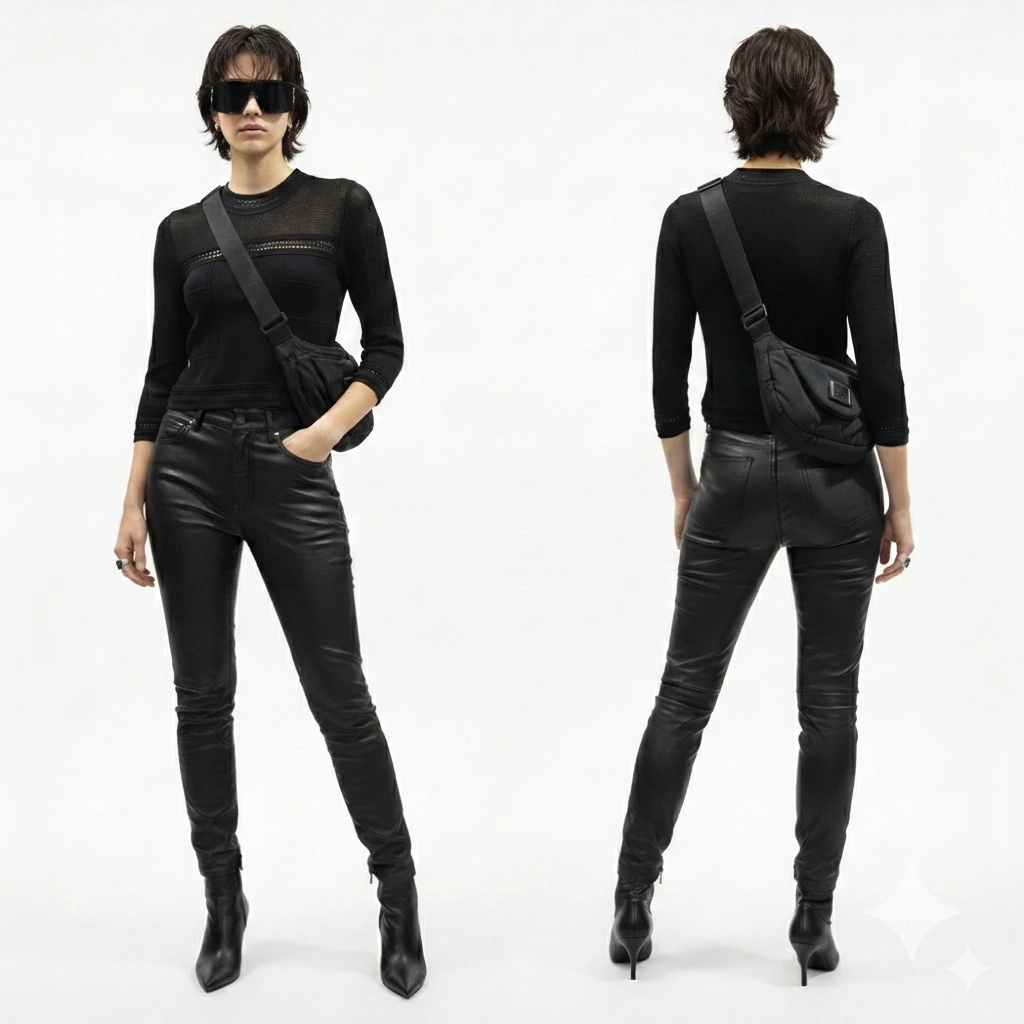 Alexis Black Mesh Panel Bandage Cropped Knit Top Size S - photo 3