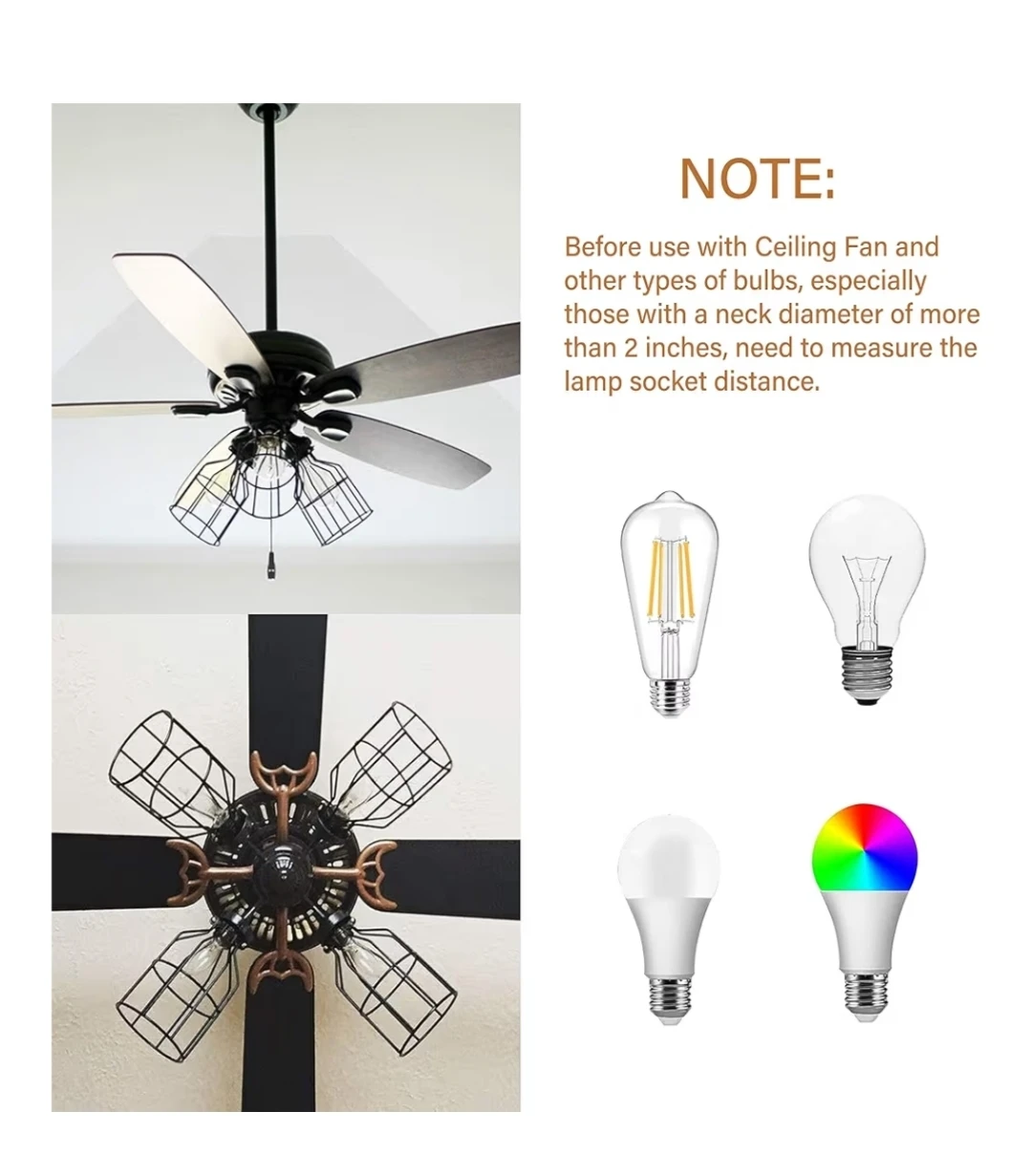 Black Metal Lamp Cage Light Cover 4pcs set