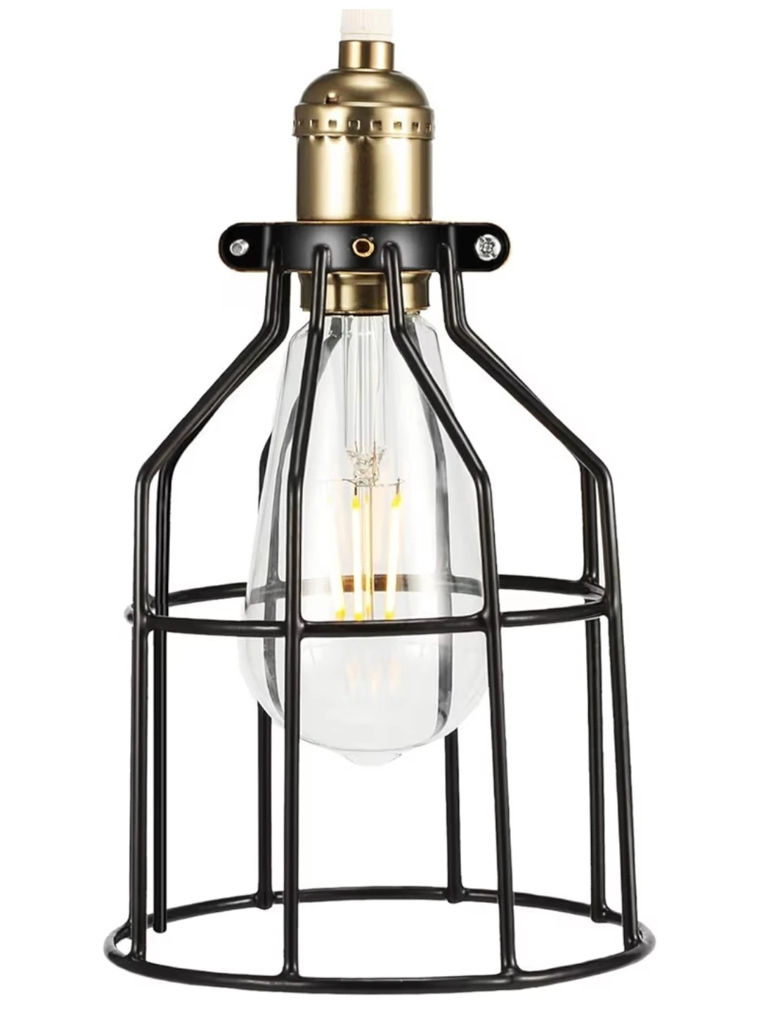 Black Metal Lamp Cage Light Cover 4pcs set - photo 2